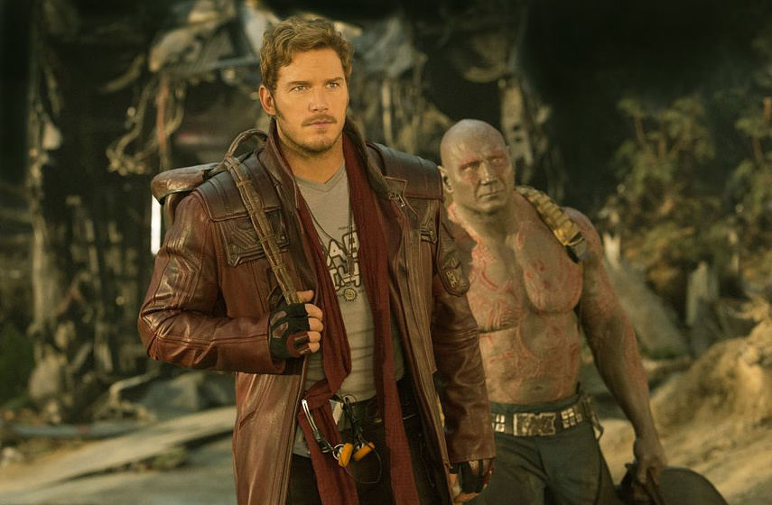 Chris Pratt y Dave Bautista en Guardianes de la galaxia Vol. 2