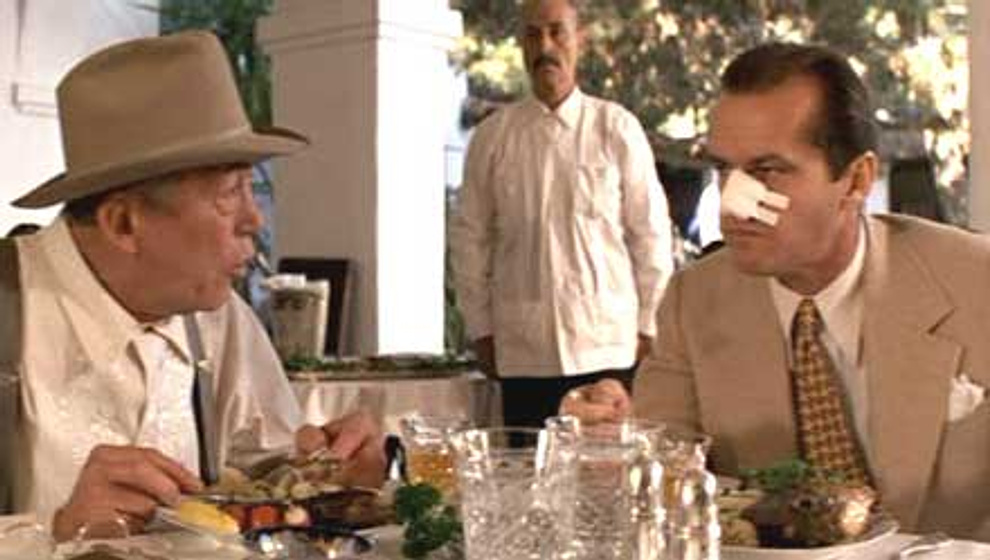Jack Nicholson y John Huston en Chinatown