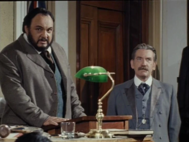 David Warner y John Rhys-Davies en the-lost-world