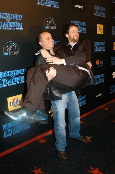 Pepe Viyuela y Eduard Soto en mortadelo-y-filemon-mision-salvar-la-tierra (Premiere Madrid. Enero 2008)