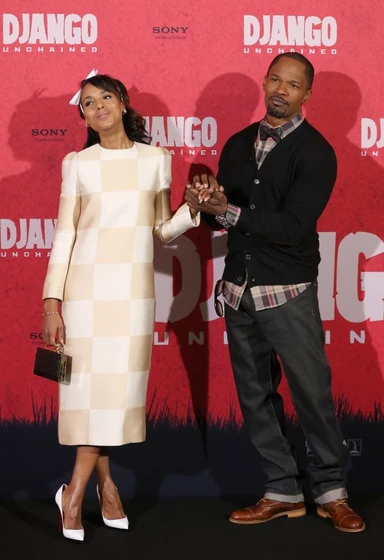 Jamie Foxx y Kerry Washington en django-desencadenado (Premiere en Berlin. Enero 2013)