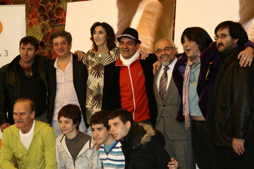 Lluís Homar, José Corbacho, Juan Cruz, Antonio de la Torre y Paz Padilla en Cobardes (Rueda de prensa en Madrid (Abril 2008))