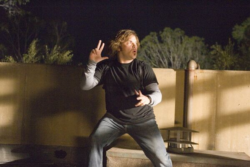Jack Black en Tenacious D. Dando la nota