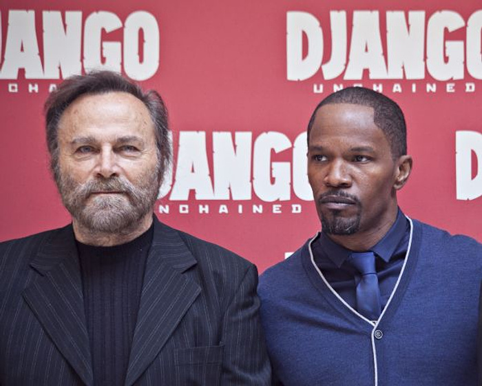 Jamie Foxx y Franco Nero en Django Desencadenado (Premiere en Roma. Diciembre 2012)