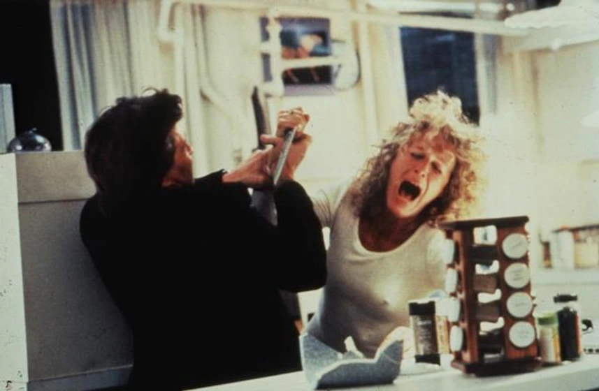 Michael Douglas y Glenn Close en atraccion-fatal