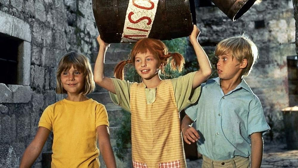 Inger Nilsson, Pär Sundberg y Maria Persson en pippi-en-la-isla-de-taka-tuka