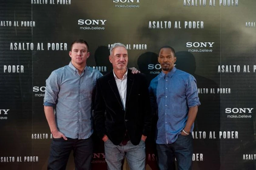 Jamie Foxx, Roland Emmerich y Channing Tatum en Asalto al Poder (Photocall en Madrid. Septiembre 2013)