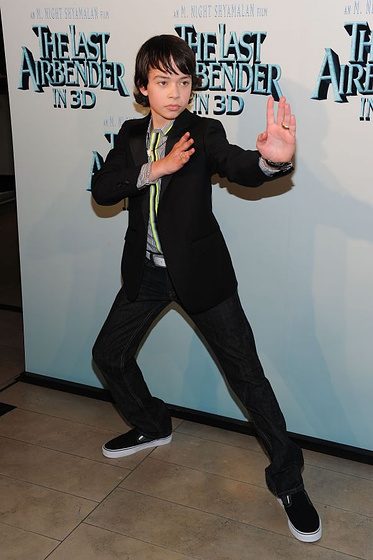 Noah Ringer en Airbender. El último guerrero (Premiere en New York. Julio 2010)
