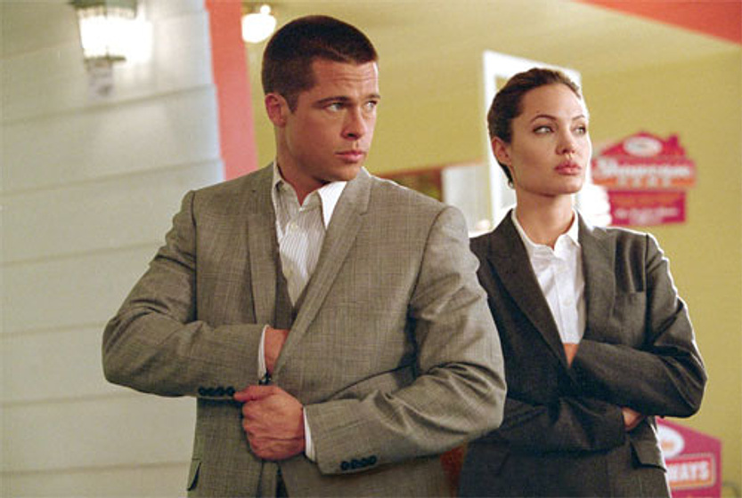 Brad Pitt y Angelina Jolie en Sr. y Sra. Smith