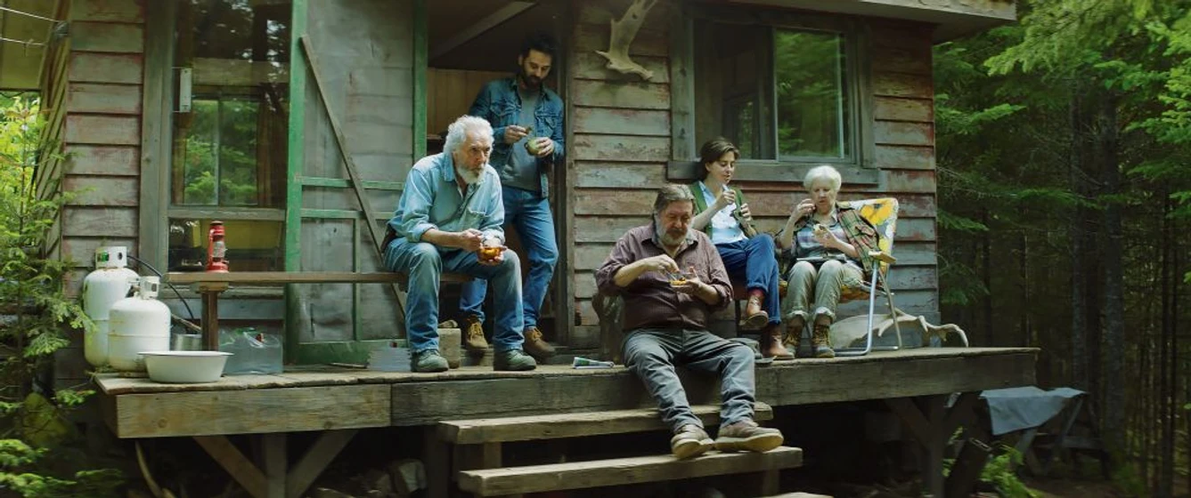 Rémy Girard, Gilbert Sicotte, Andrée Lachapelle y Ève Landry en y-llovieron-pajaros