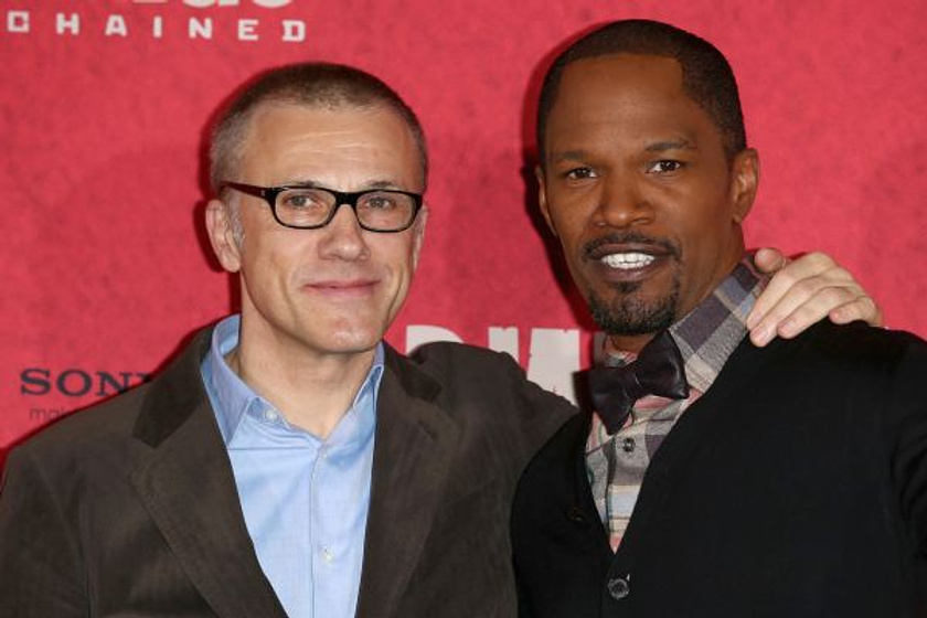 Jamie Foxx y Christoph Waltz en Django Desencadenado (Premiere en Berlin. Enero 2013)