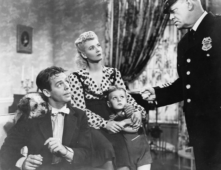 Arthur Lake, Penny Singleton y Larry Simms en blondie-in-society