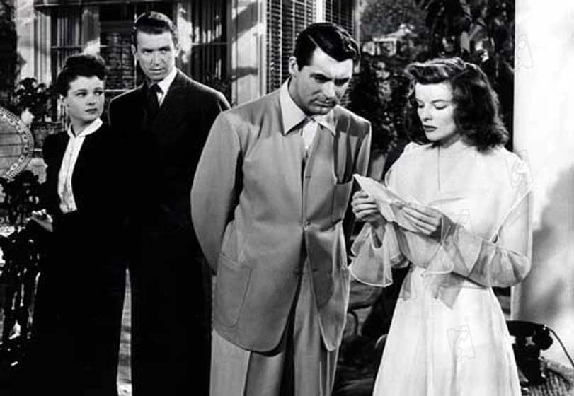James Stewart, Cary Grant, Katharine Hepburn y Ruth Hussey en historias-de-filadelfia