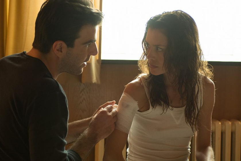 Zachary Quinto y Hannah Ware en Hitman: Agente 47