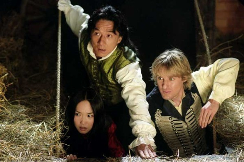 Jackie Chan, Owen Wilson y Fann Wong en Los Rebeldes de Shanghai
