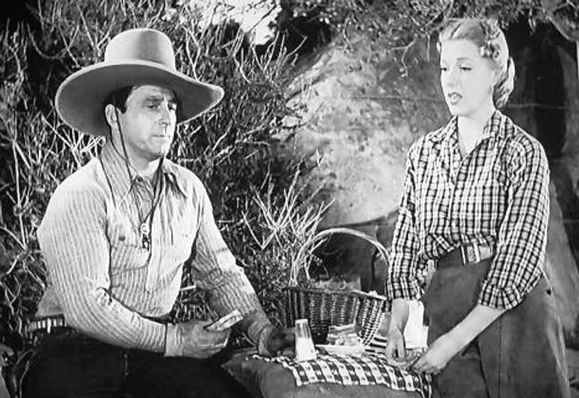 George O'Brien y Virginia Vale en contrabandistas-de-ganado
