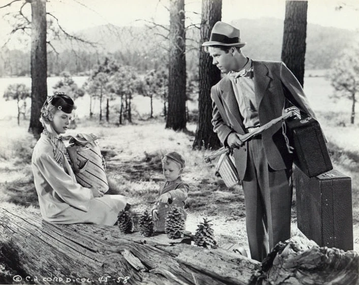 Arthur Lake, Penny Singleton y Larry Simms en blondie-takes-a-vacation