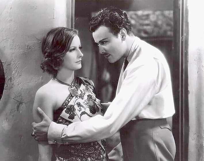 Greta Garbo y Nils Asther en orquideas-salvajes