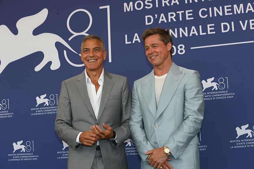 Brad Pitt y George Clooney en Wolfs (Festival de Venezia. Septiembre 2024)