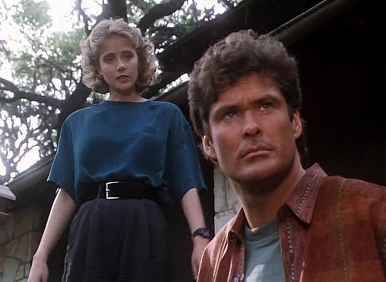 David Hasselhoff y Susan Norman en el-coche-fantastico-2000