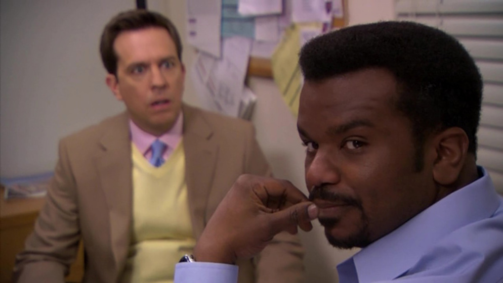 Craig Robinson y Ed Helms en The Office