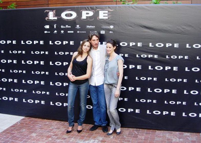 Leonor Watling, Pilar López de Ayala y Alberto Ammann en Lope (Pase de prensa en Madrid. Septiembre 2010)