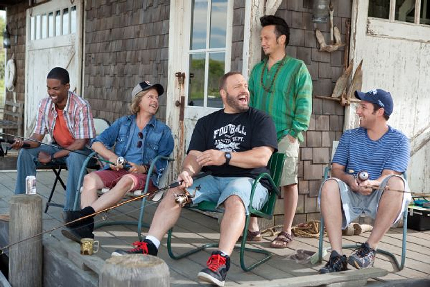 Chris Rock, Adam Sandler, David Spade, Rob Schneider y Kevin James en Niños grandes