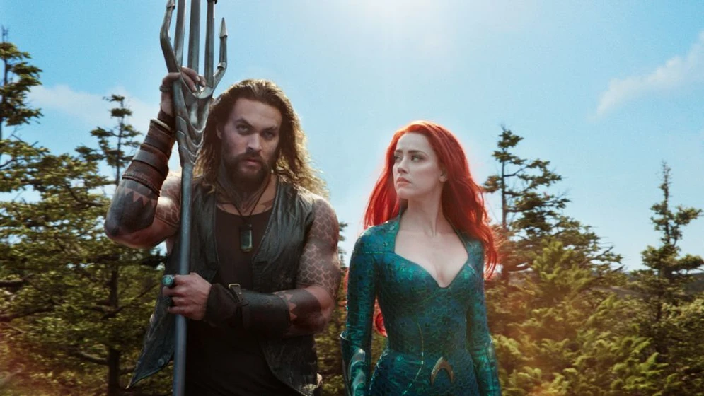 Amber Heard y Jason Momoa en aquaman