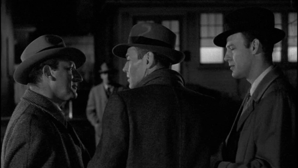Henry Fonda y Harold Stone en falso-culpable
