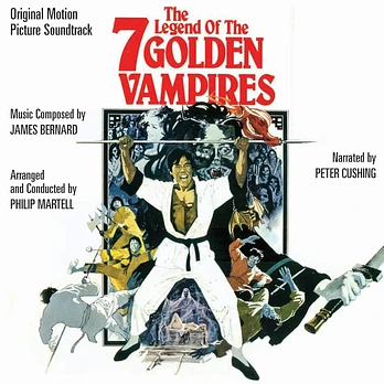 Carátula de la banda de sonido de Kung Fu Contra los Siete Vampiros de Oro