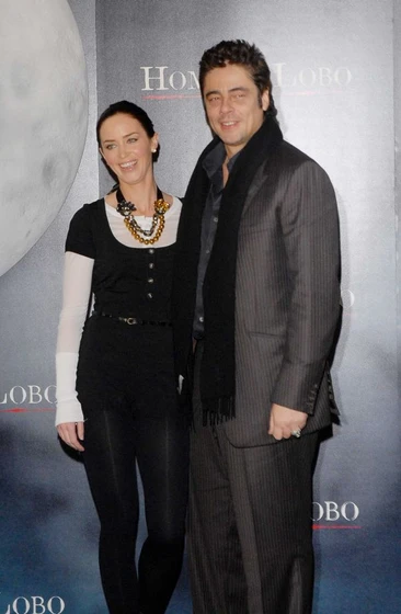 Benicio Del Toro y Emily Blunt en el-hombre-lobo-2010 (Photocall en Madrid. Febrero 2010)