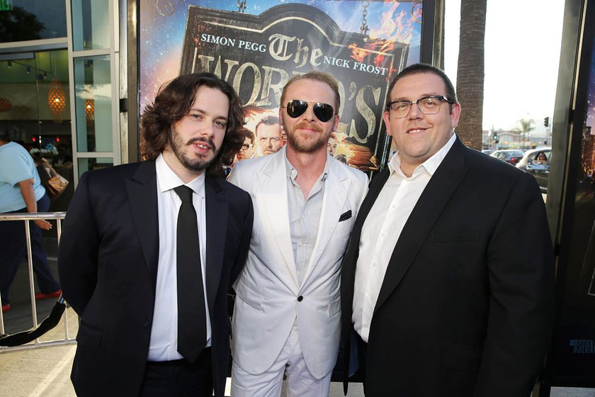 Edgar Wright, Simon Pegg y Nick Frost en Bienvenidos al fin del mundo (Premiere en Los Angeles)