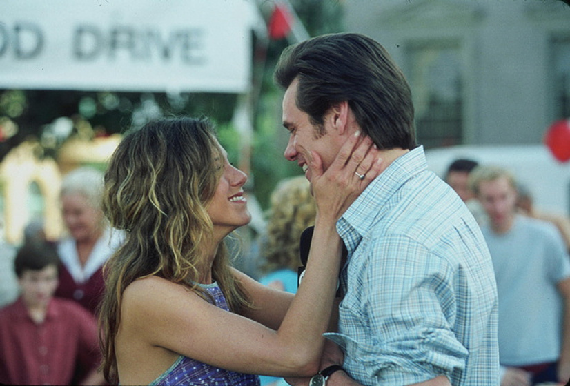 Jim Carrey y Jennifer Aniston en Como Dios
