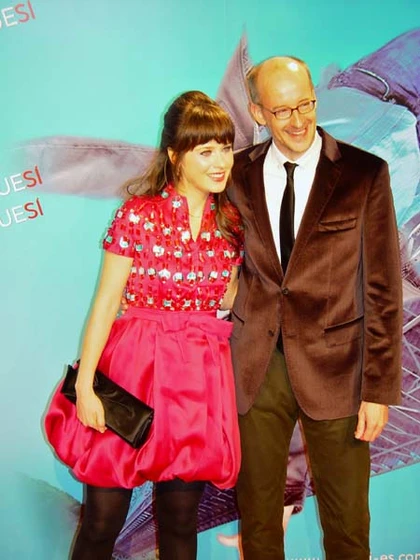 Peyton Reed y Zooey Deschanel en di-que-si-2008 (Photocall en Madrid. Diciembre 2008)