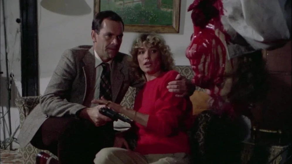 David Warbeck y Janet Agren en panico-1982