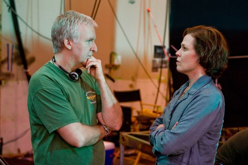 James Cameron y Sigourney Weaver en Avatar