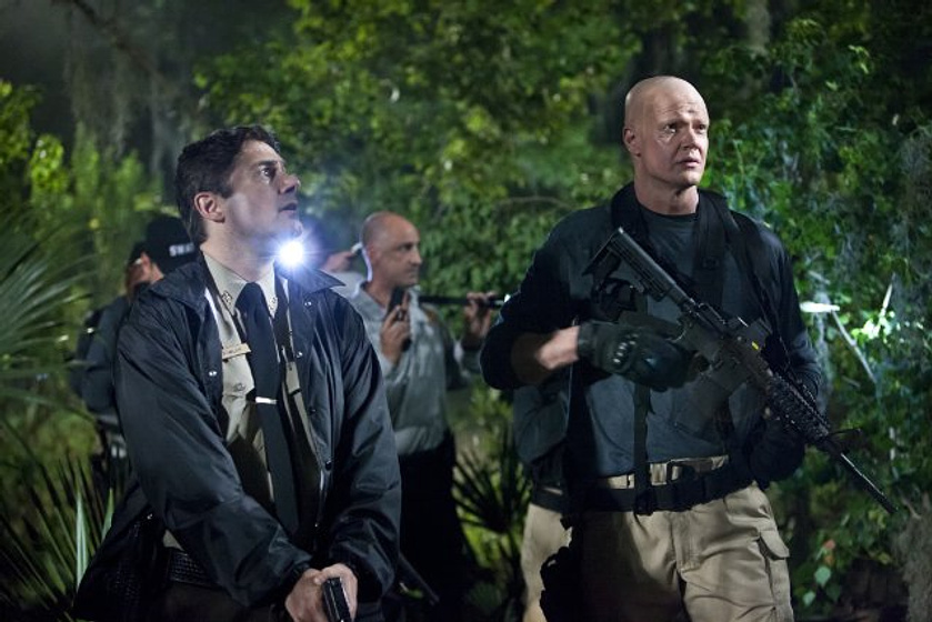 Zach Galligan y Derek Mears en Hatchet III
