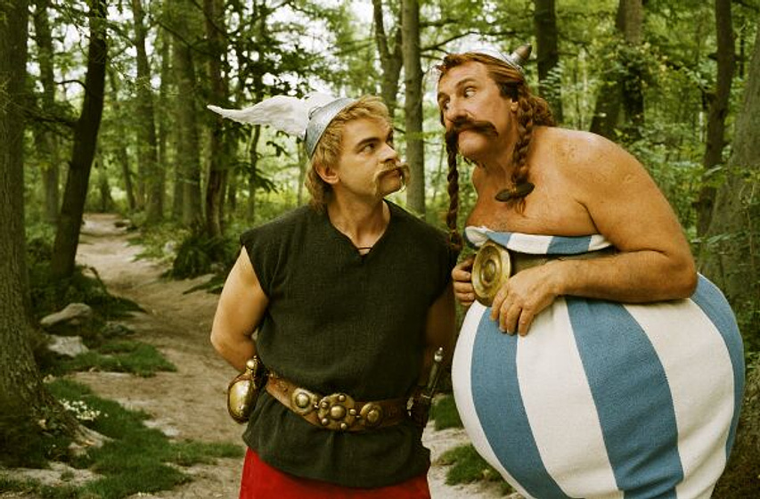 Gerard Depardieu y Clovis Cornillac en Astérix en los Juegos Olímpicos