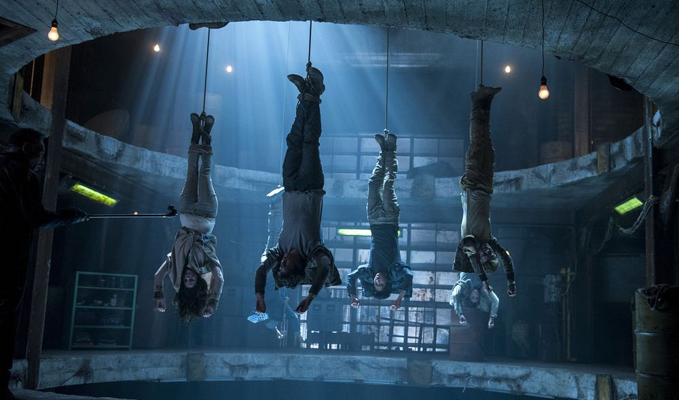 Giancarlo Esposito, Kaya Scodelario, Thomas Brodie-Sangster, Ki Hong Lee, Dylan O'Brien y Jacob Lofland en El Corredor del laberinto. Las Pruebas