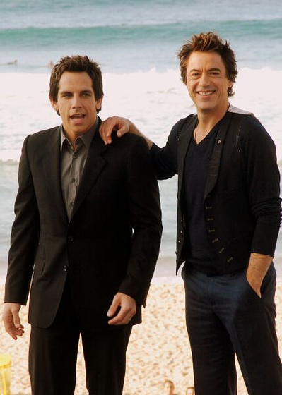 Ben Stiller y Robert Downey Jr. en Tropic Thunder. ¡Una Guerra Muy Perra! (Premiere en San Sebastián. Septiembre 2008)