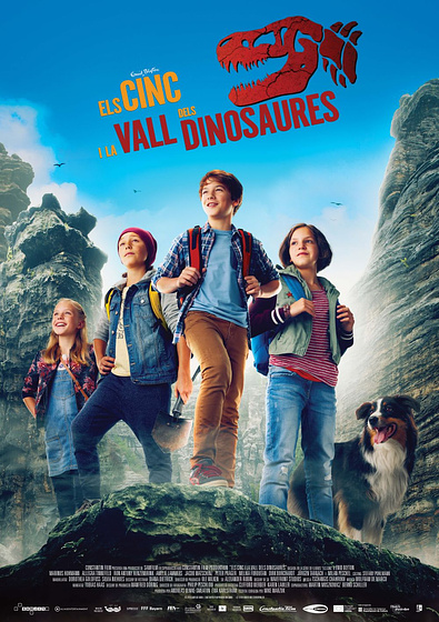 Imagen de Los Cinco y el valle de los dinosaurios (Cartel catalán)