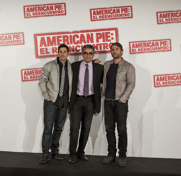 Seann William Scott, Jason Biggs y Eugene Levy en American Pie: El Reencuentro (Premiere en Madrid. Abril 2012)