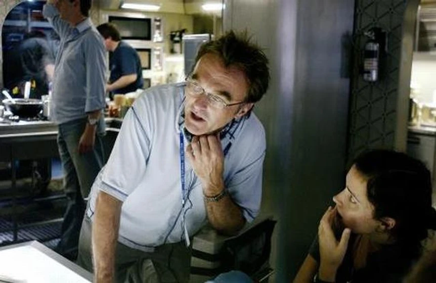 Danny Boyle y Rose Byrne en sunshine-2007 (Durante el rodaje)