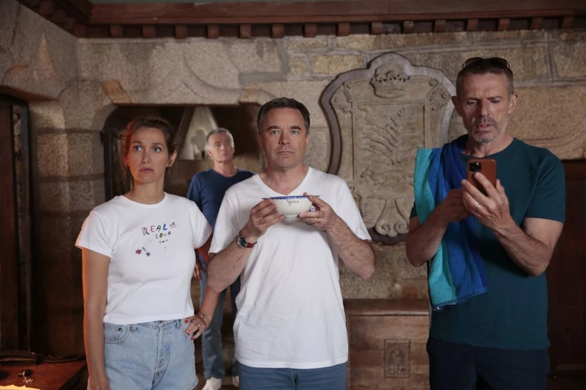 Lambert Wilson, Franck Dubosc, Guillaume De Tonquedec y Caroline Anglade en felices-50
