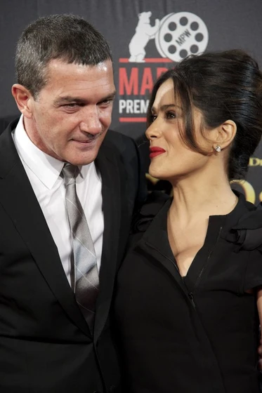 Antonio Banderas y Salma Hayek en el-gato-con-botas-2011 (Premiere en Madrid. Noviembre 2011)