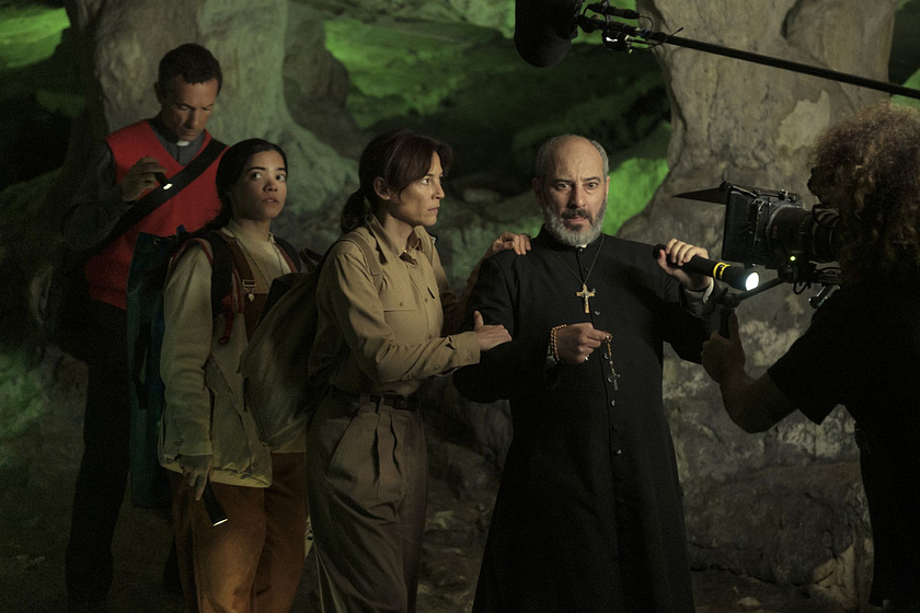 Leonor Watling, Pablo Derqui y Jaime Ordóñez en Anatema (Rodaje)
