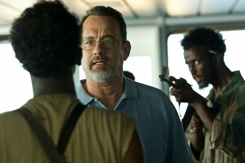 Tom Hanks, Barkhad Abdi y Faysal Ahmed en Capitán Phillips
