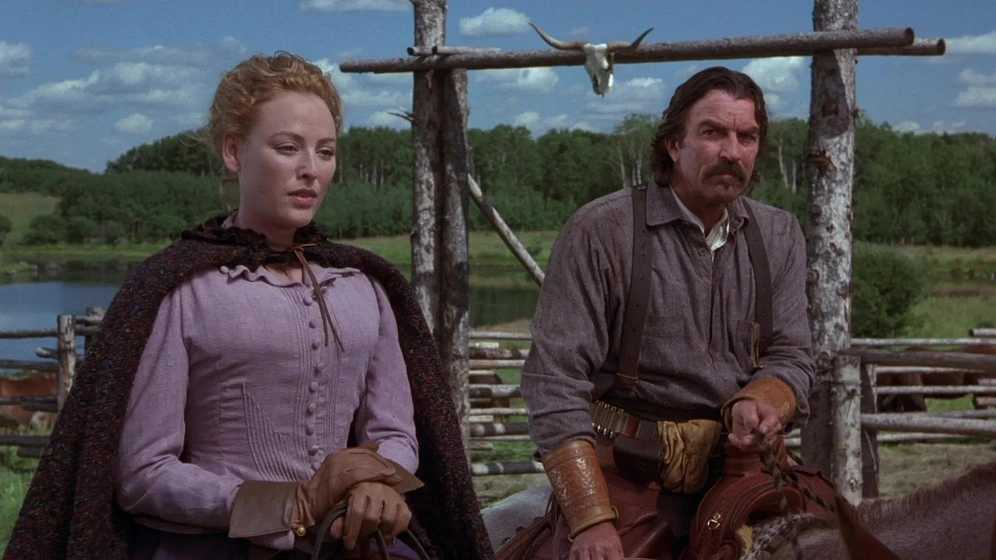 Virginia Madsen y Tom Selleck en Encrucijada de Destinos