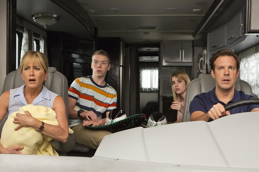 Jennifer Aniston, Emma Roberts, Jason Sudeikis y Will Poulter en Somos los Miller