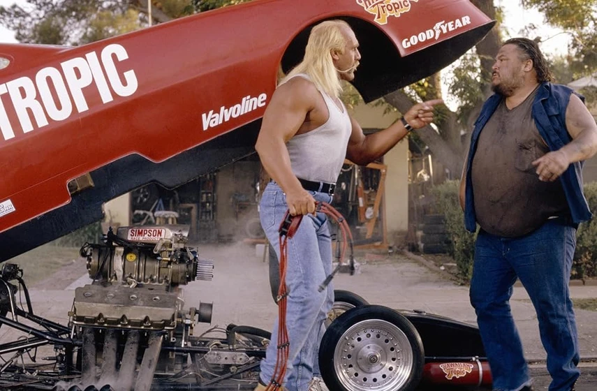 Dennis Burkley y Hulk Hogan en suburban-commando
